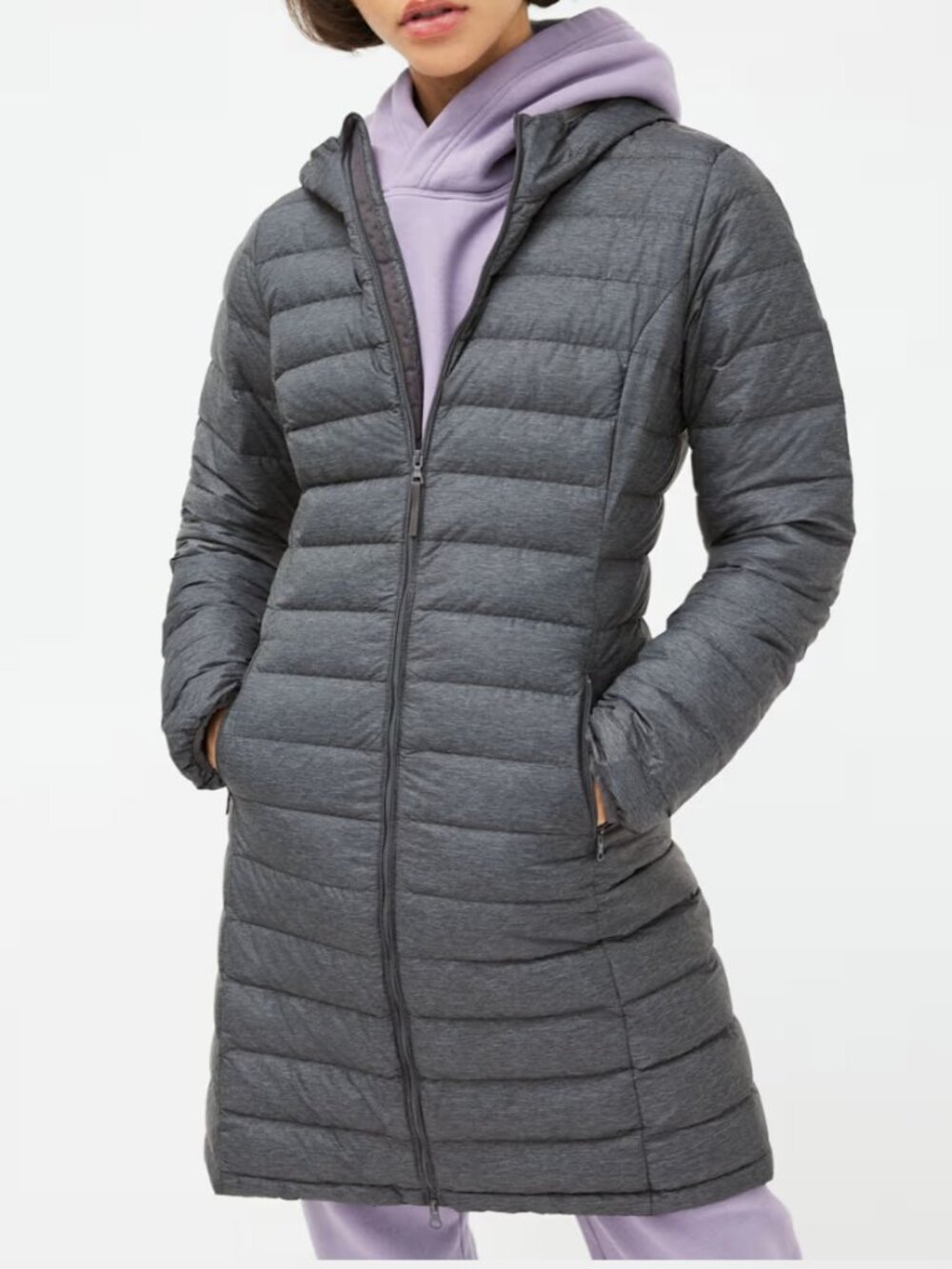 Aritzia TNA Botanie Long 700 Fill Goose Down Puffer Gray Size XS Packable